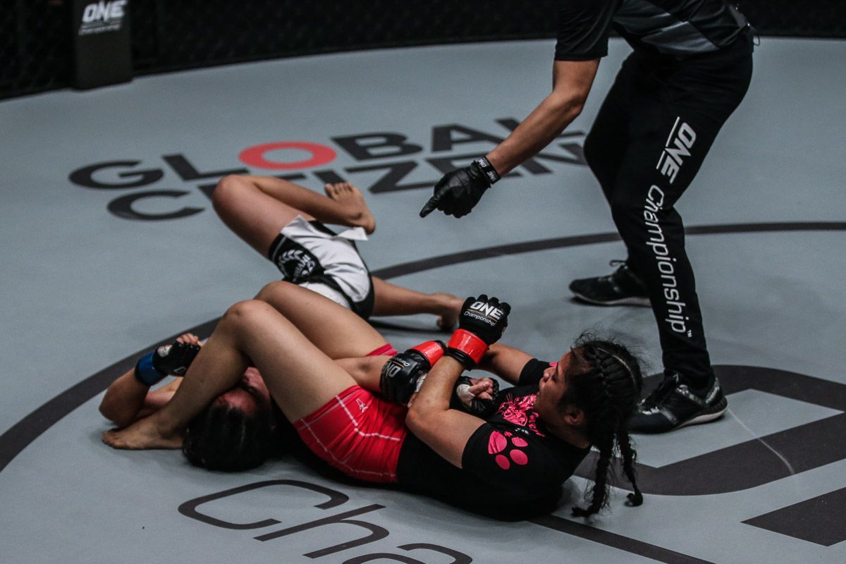 Malaysian mixed martial artist Jihin Radzuan locks in an armbar