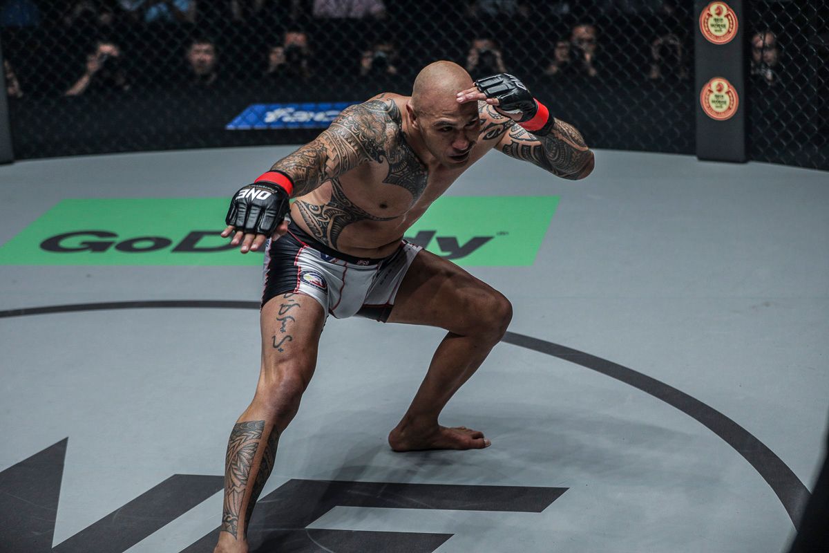 Brandon Vera celebrates after a victory over Mauro Cerilli at ONE: CONQUEST OF CHAMPIONS.