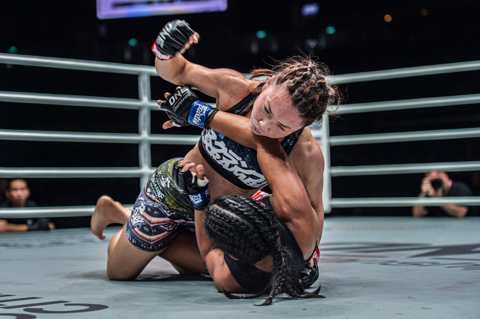 Japanese mixed martial artist Mei Yamaguchi drops her ground and pound