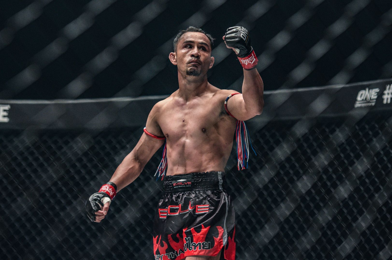 Sam-A Gaiyanghadao throws a fist in the air