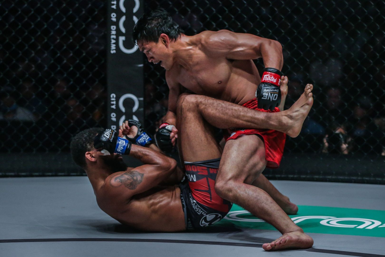 Filipino MMA fighter Eduard Folayang unleashes ground-and-pound on Pieter Buist
