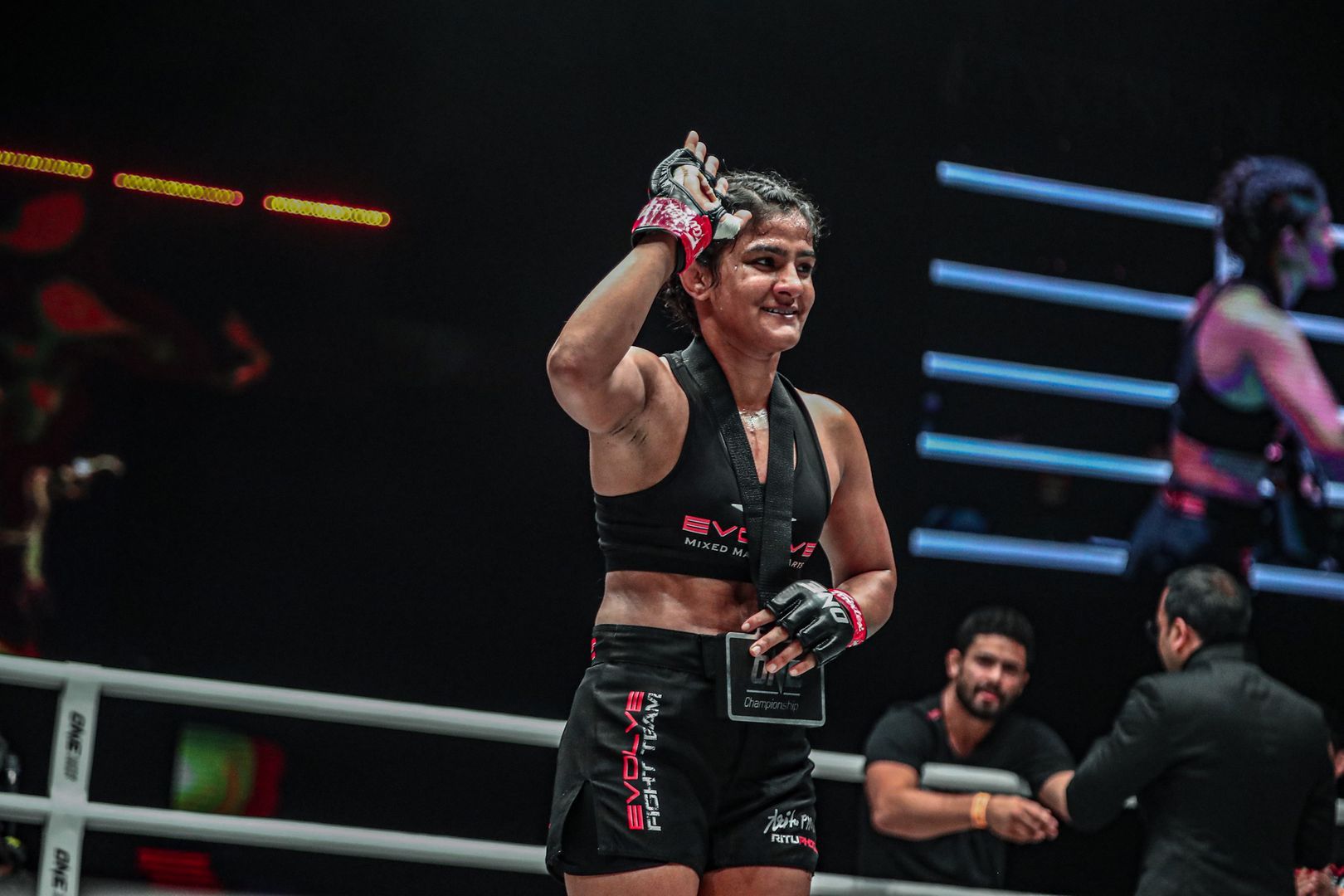 Indian wrestling star Ritu Phogat gets the winner's medal