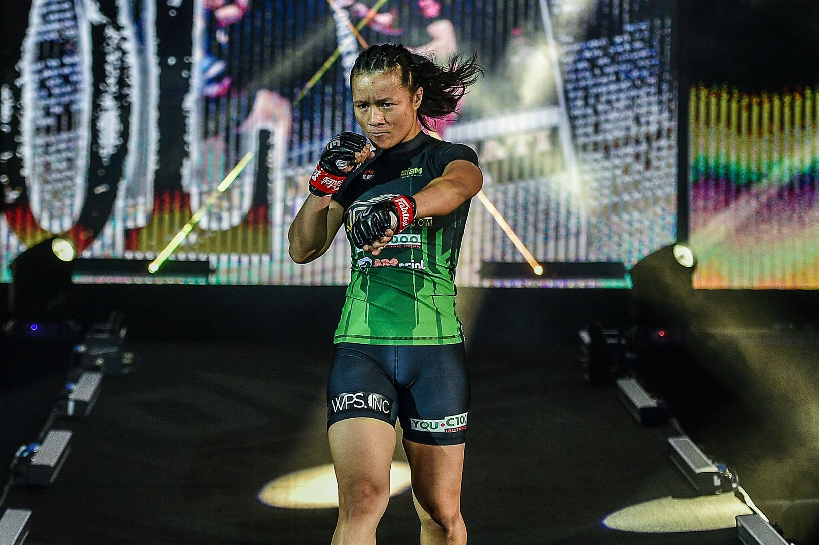 Chinese MMA star Meng Bo knocks out Indonesian MMA fighter Priscilla Hertati Lumban Gaol at ONE: INSIDE THE MATRIX II in Singapore
