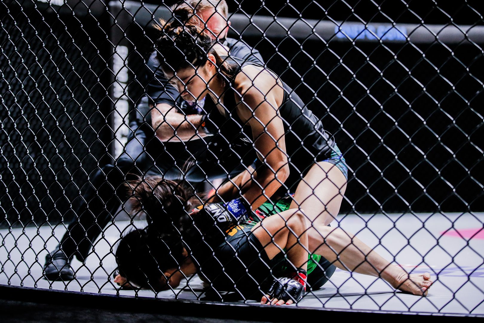 Chinese MMA star Meng Bo knocks out Indonesian MMA fighter Priscilla Hertati Lumban Gaol at ONE: INSIDE THE MATRIX II in Singapore