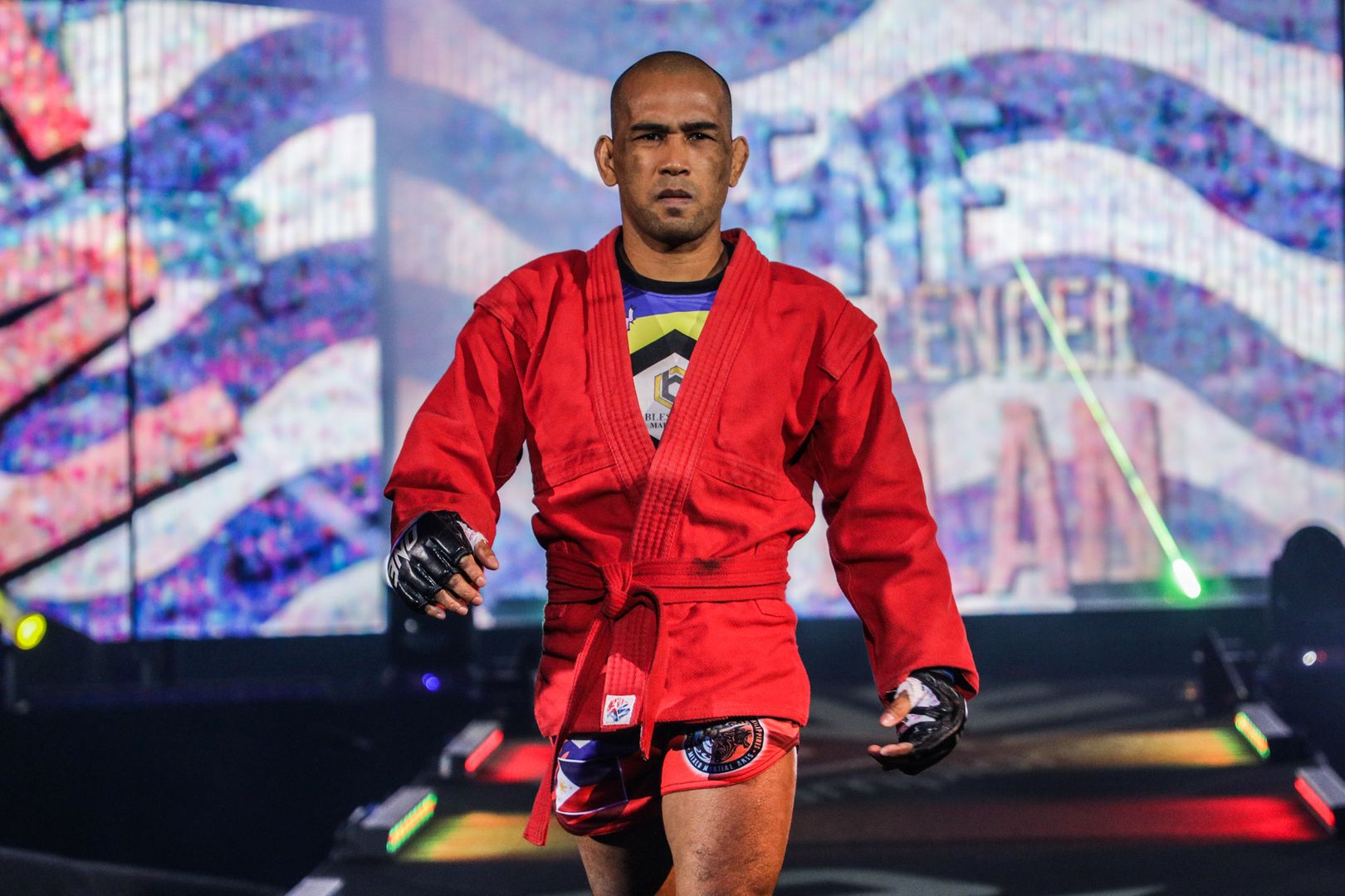 MMA fighter Rene Catalan enters the Singapore Indoor Stadium