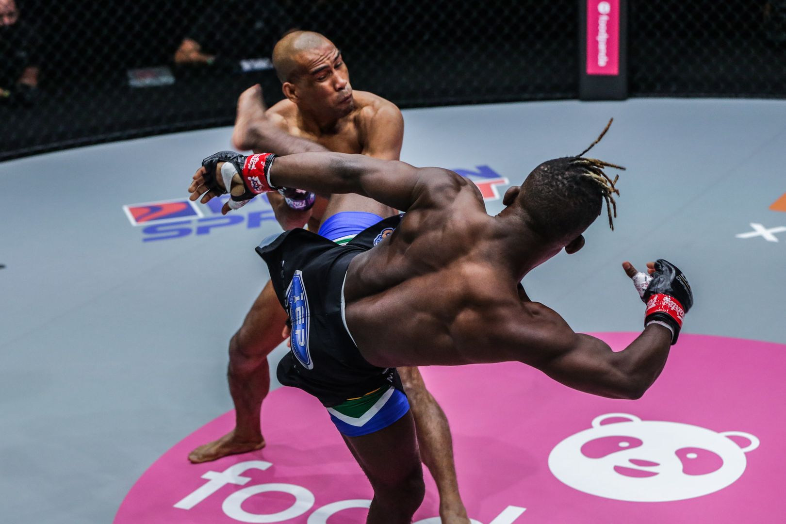 MMA fighters Bokang Masunyane and Rene Catalan fight at ONE: BIG BANG in Singapore