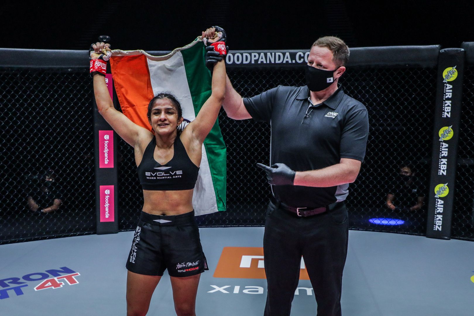 MMA fighters Ritu Phogat and Jomary Torres fight at ONE: BIG BANG in Singapore