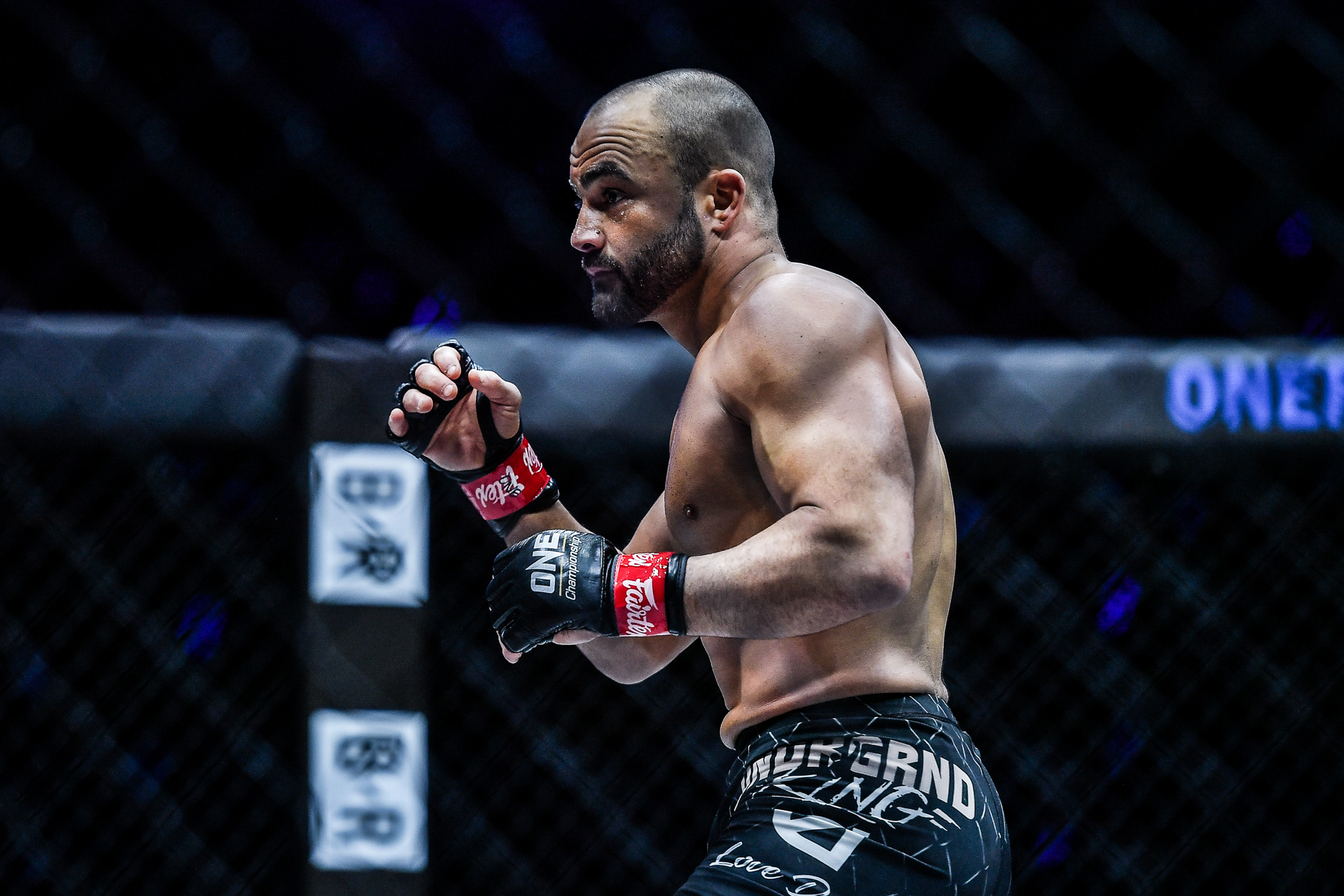 American MMA fighter Eddie Alvarez gets ready to throw some punches