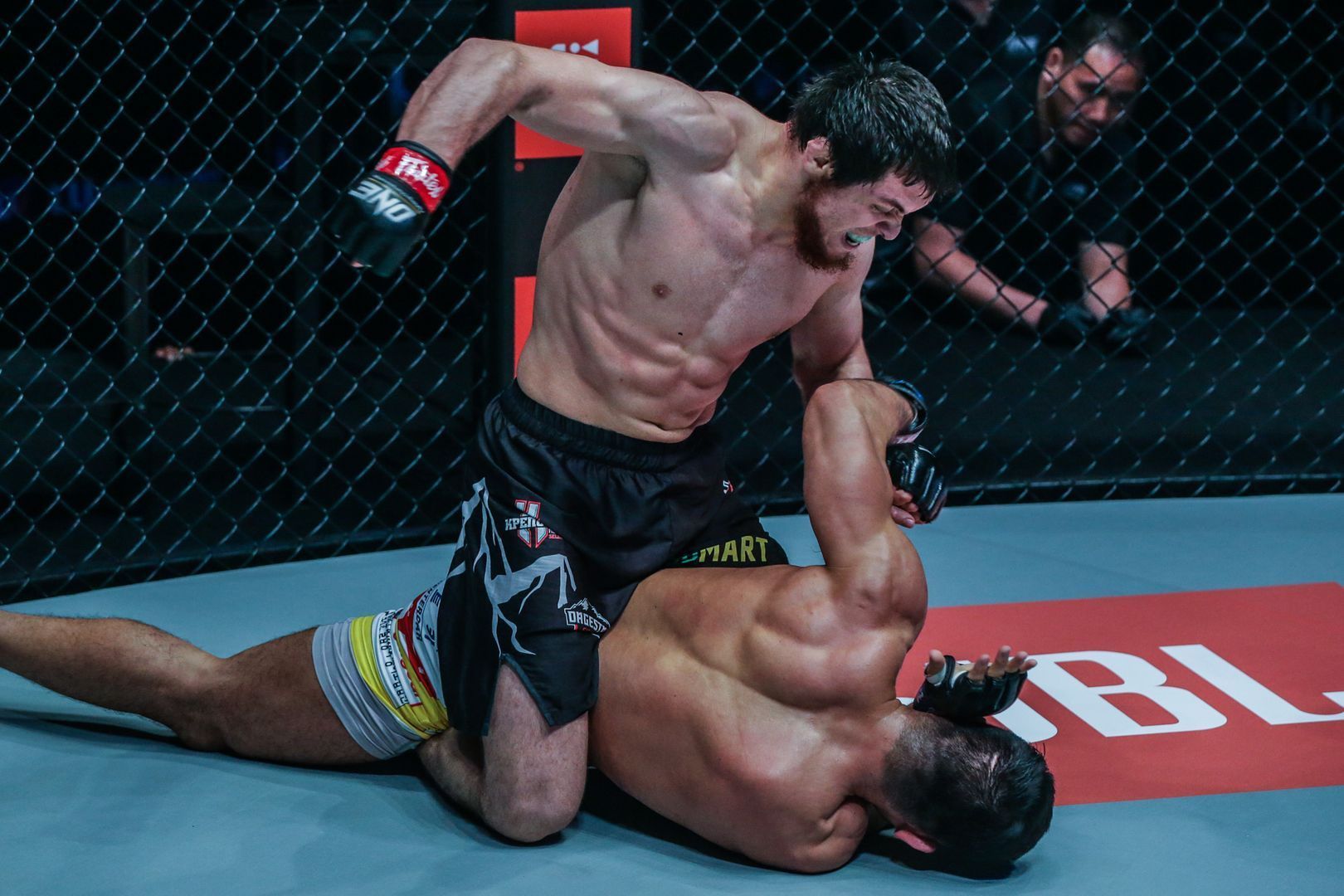 Russian martial artist Murad Ramazanov pounds away on South Korean welterweight Bae Myung Ho