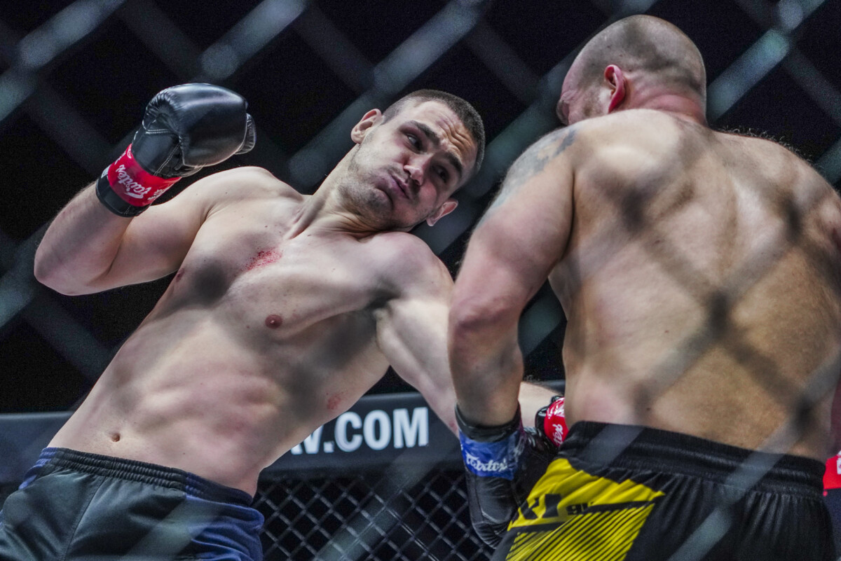 Rade Opacic attacks Patrick Schmid's body at ONE: FIRST STRIKE.