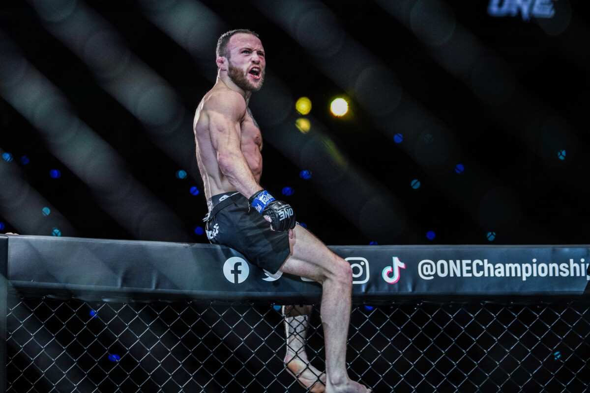 Jarred Brooks celebrates his debut win at ONE: NEXTGEN III.