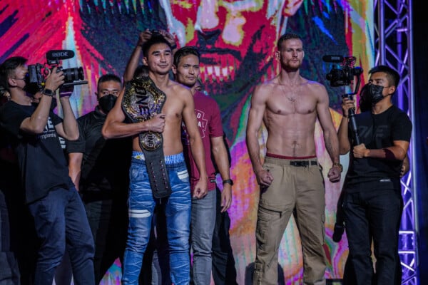 Petchmorakot and Jimmy Vienot at the ONE 157 Faceoffs