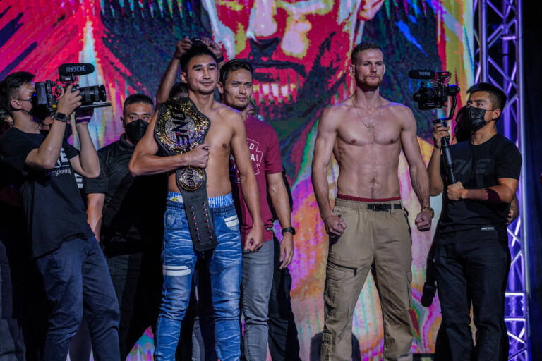 Petchmorakot and Jimmy Vienot at the ONE 157 Faceoffs